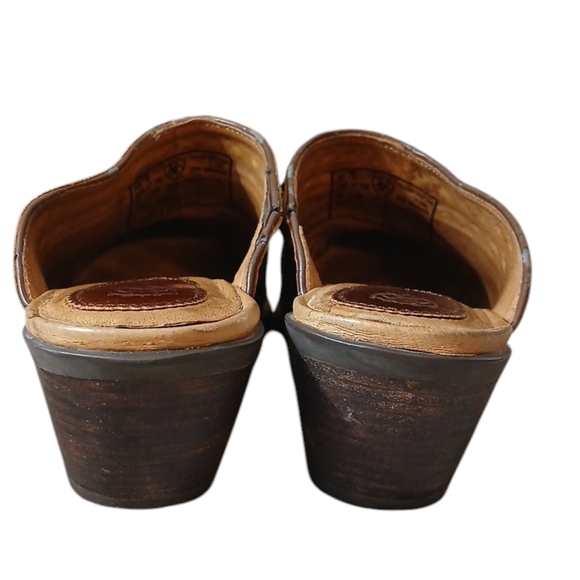 ARIAT Western Mules Distressed Studded Leather Bootie Size 7 - Picture 7 of 15